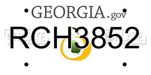 RCH3852 Georgia License Plate