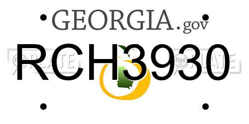 RCH3930 Georgia License Plate