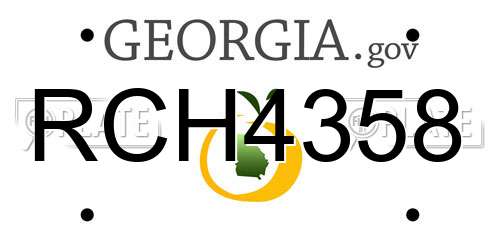 RCH4358 Georgia License Plate