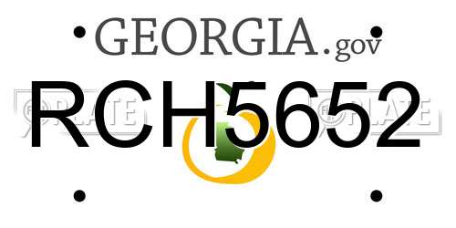 RCH5652 Georgia License Plate