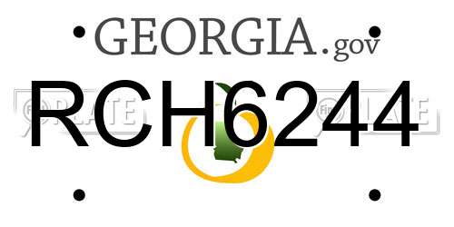 RCH6244 Georgia License Plate