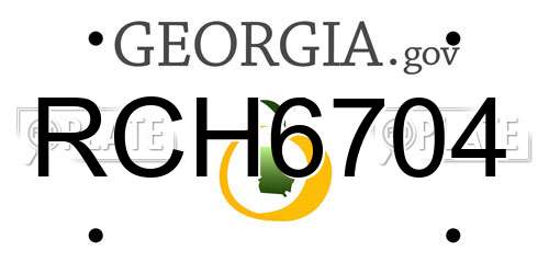 RCH6704 Georgia License Plate