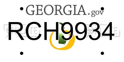 RCH9934 Georgia License Plate