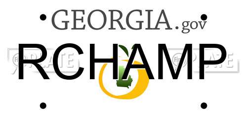 RCHAMP Georgia License Plate