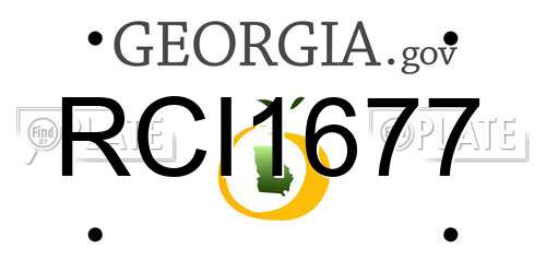 RCI1677 Georgia License Plate