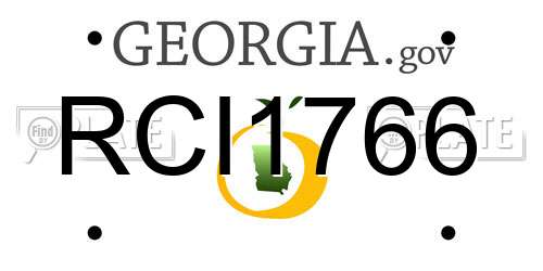 RCI1766 Georgia License Plate