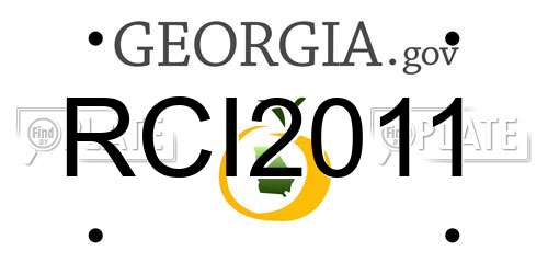 RCI2011 Georgia License Plate