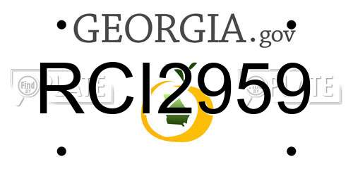 RCI2959 Georgia License Plate