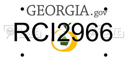 RCI2966 Georgia License Plate