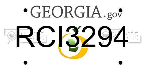 RCI3294 Georgia License Plate