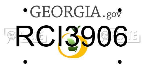 RCI3906 Georgia License Plate