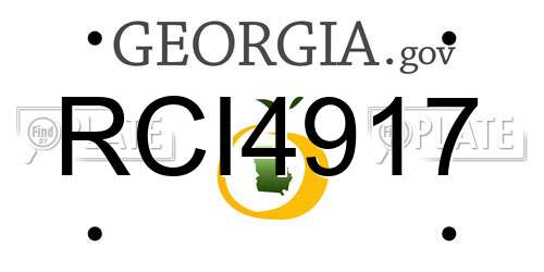 RCI4917 Georgia License Plate