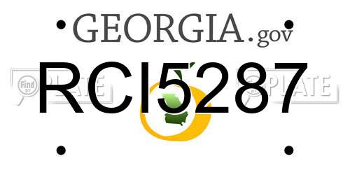 RCI5287 Georgia License Plate