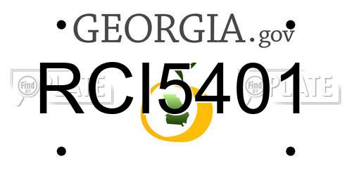 RCI5401 Georgia License Plate