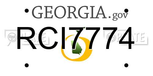 RCI7774 Georgia License Plate