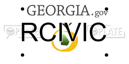 RCIVIC Georgia License Plate