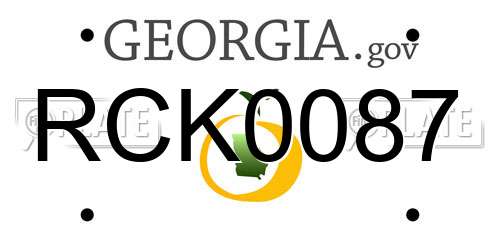 RCK0087 Georgia License Plate
