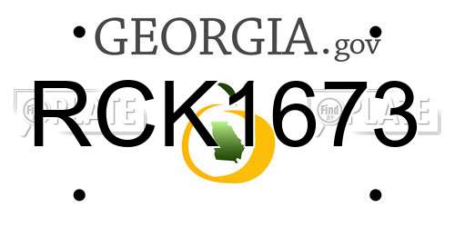 RCK1673 Georgia License Plate