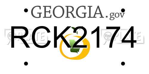 RCK2174 Georgia License Plate