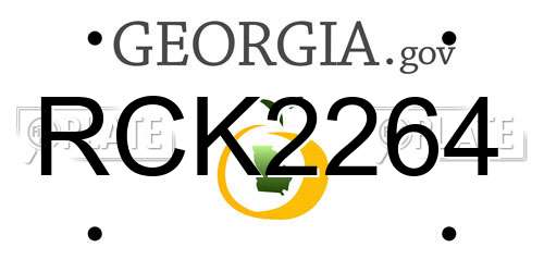RCK2264 Georgia License Plate