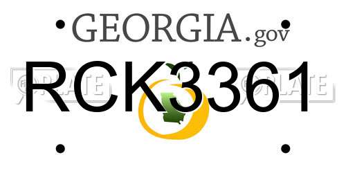 RCK3361 Georgia License Plate