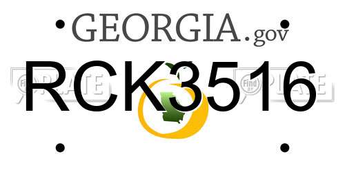 RCK3516 Georgia License Plate