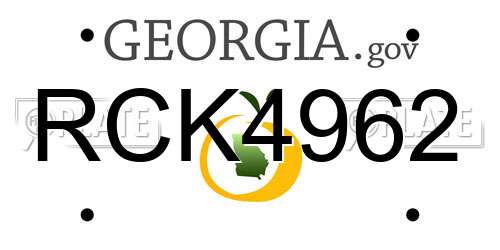 RCK4962 Georgia License Plate