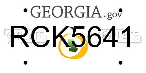 RCK5641 Georgia License Plate