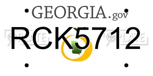 RCK5712 Georgia License Plate