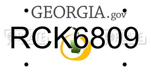 RCK6809 Georgia License Plate