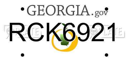 RCK6921 Georgia License Plate