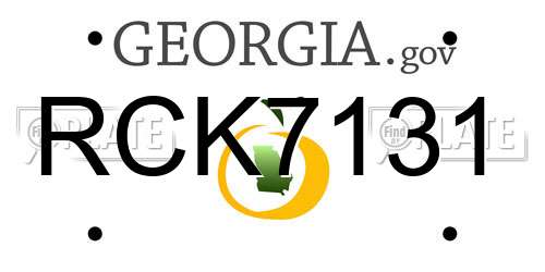 RCK7131 Georgia License Plate