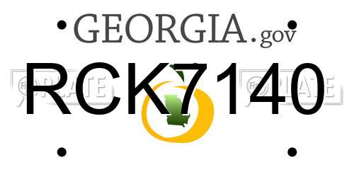 RCK7140 Georgia License Plate