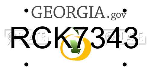 RCK7343 Georgia License Plate