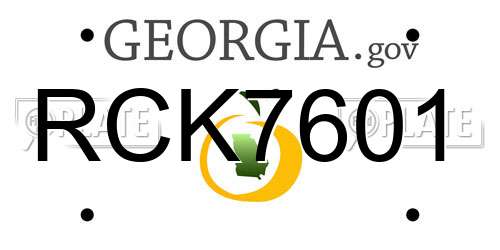 RCK7601 Georgia License Plate