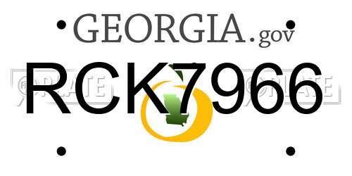 RCK7966 Georgia License Plate