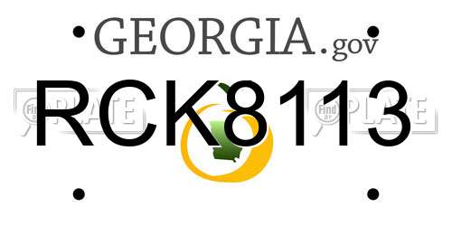 RCK8113 Georgia License Plate
