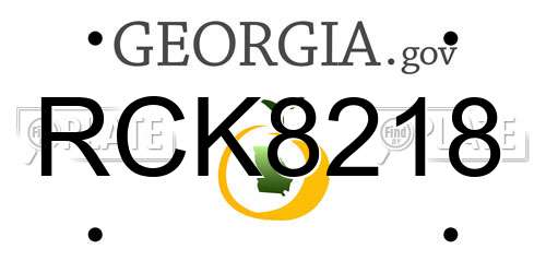 RCK8218 Georgia License Plate
