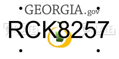 RCK8257 Georgia License Plate