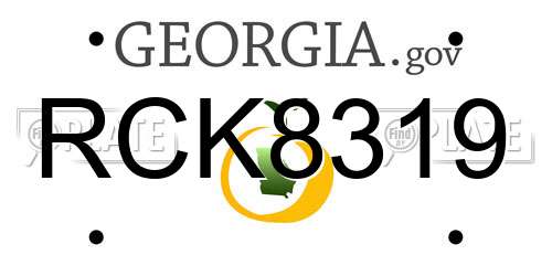 RCK8319 Georgia License Plate