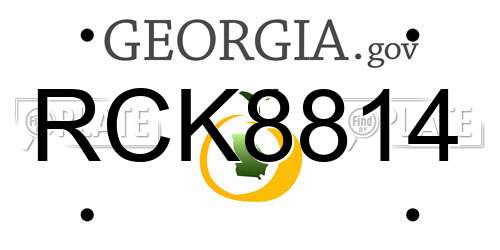 RCK8814 Georgia License Plate