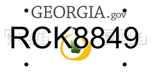 RCK8849 Georgia License Plate