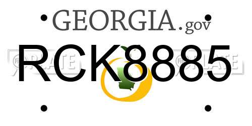 RCK8885 Georgia License Plate