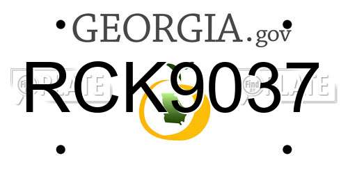 RCK9037 Georgia License Plate