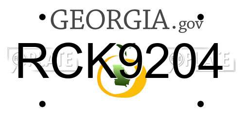RCK9204 Georgia License Plate