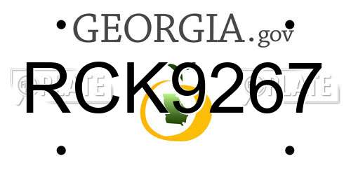 RCK9267 Georgia License Plate