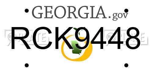 RCK9448 Georgia License Plate