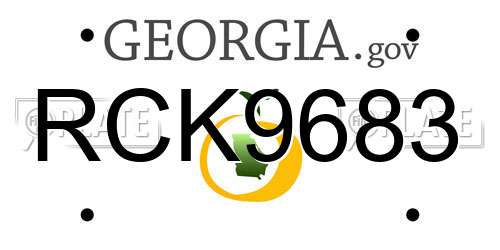 RCK9683 Georgia License Plate