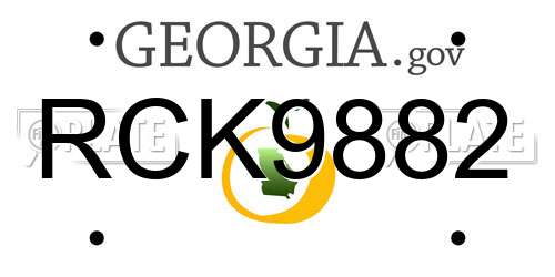 RCK9882 Georgia License Plate