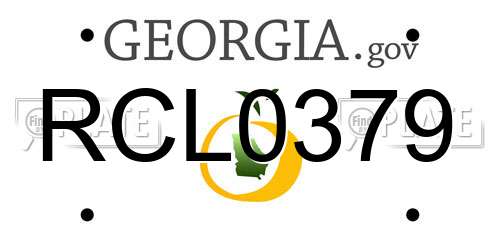 RCL0379 Georgia License Plate